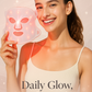 Glaminor Quad LED Red Light Therapy Mask – Anti-Aging & Acne Multi-Color Facial Device (Infrared + Blue Light)