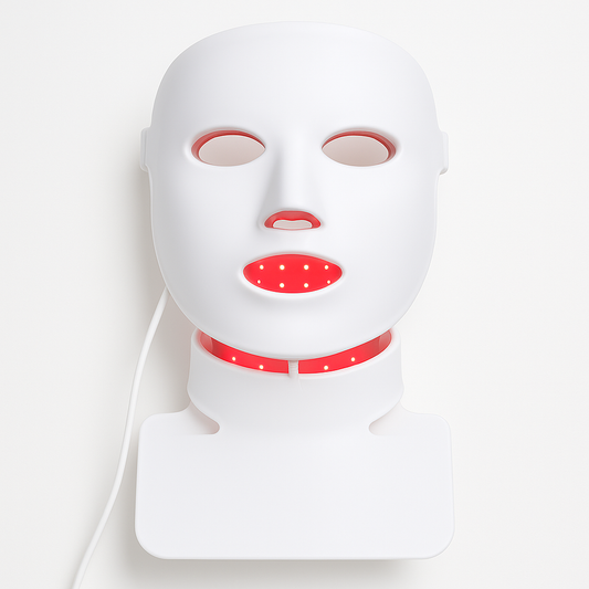 Glaminor Quad LED Red Light Therapy Mask – Anti-Aging & Acne Multi-Color Facial Device (Infrared + Blue Light)