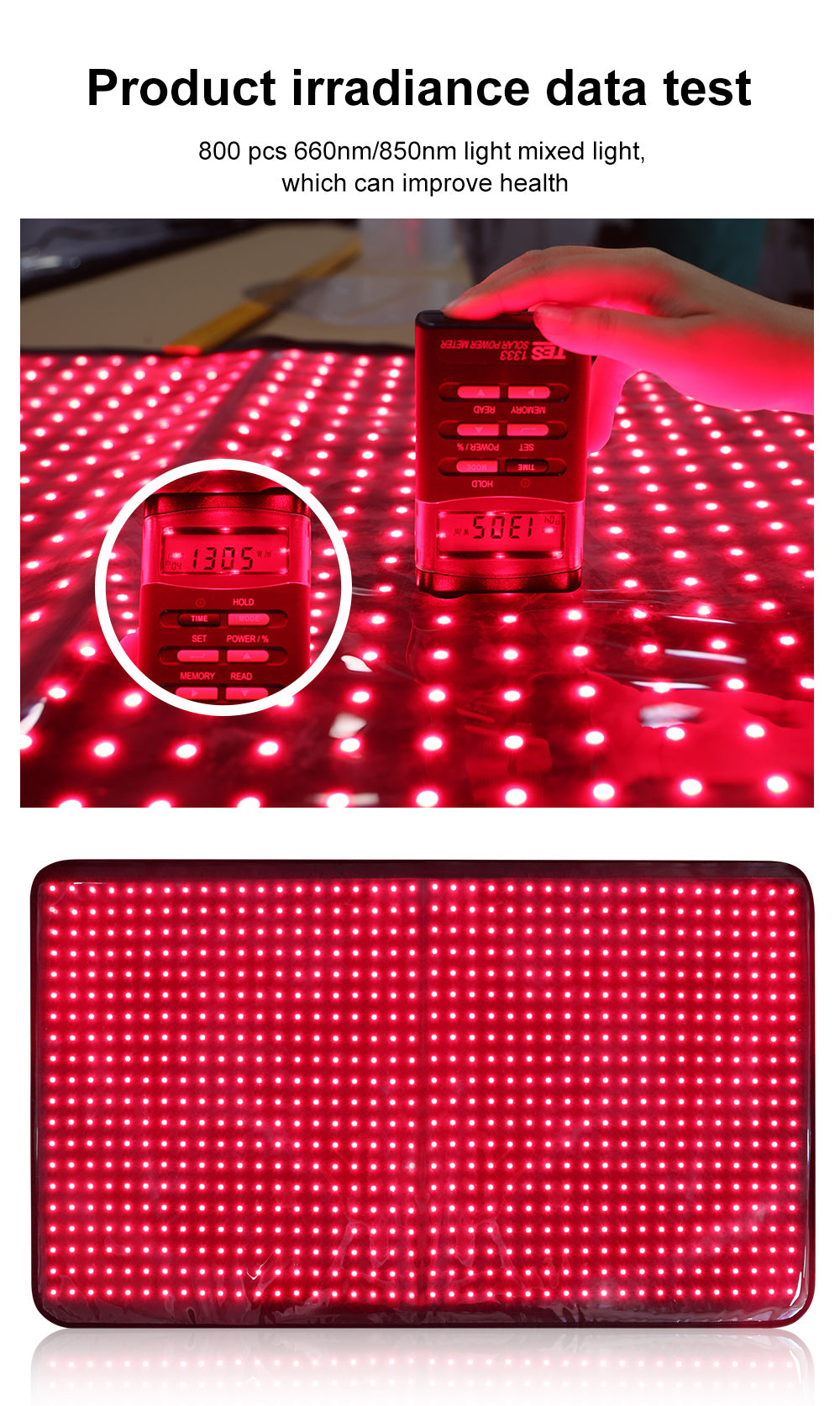 Glaminor Infrared Red Light Therapy Mat – Full Body Pain Relief & Skincare (660nm + 850nm)