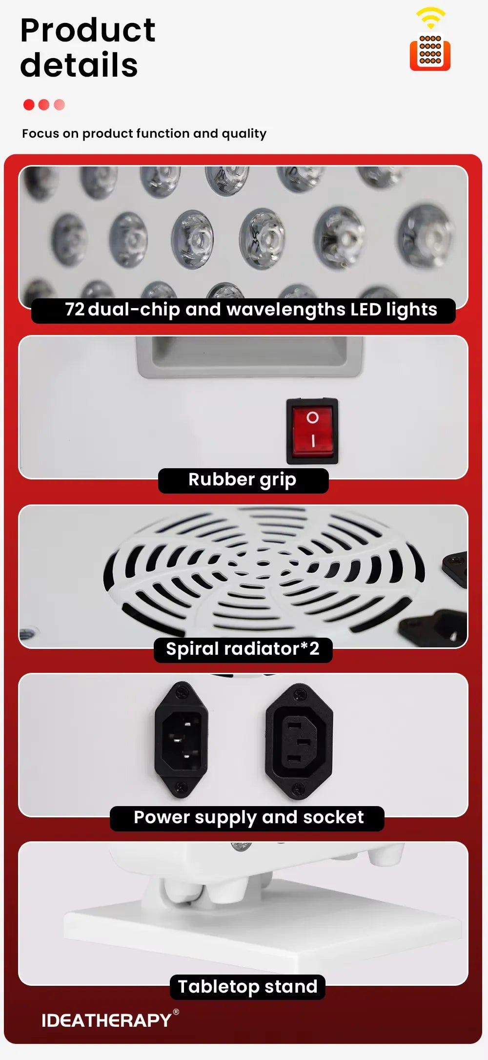 Glaminor LED/Red Light Therapy Panel – Smart, Multi-Wavelength Pain Relief & Skin Renewal