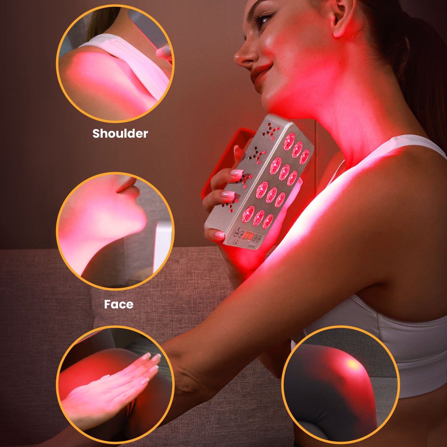 Glaminor RL15-T Handheld Red Light Therapy Device – Dual Wavelength (660nm + 850nm) for Pain Relief & Skin Care